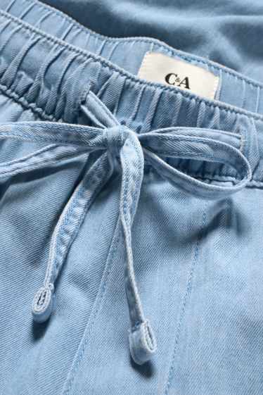 Dámské - Wide leg jeans - high waist - světle modrá