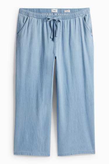 Dámské - Wide leg jeans - high waist - světle modrá