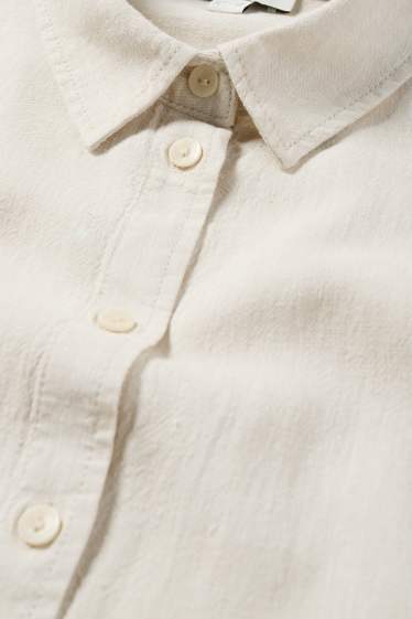 Dona - Camisa brusa - mescla de lli - beix