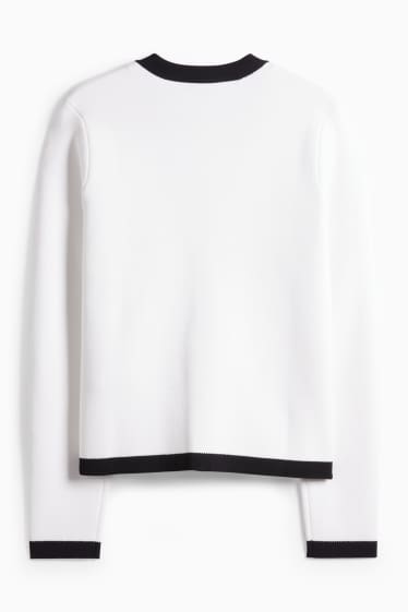 Femei - Cardigan tricotat - alb