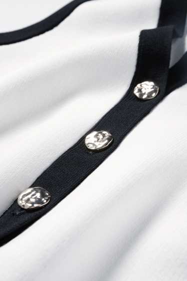 Femmes - Gilet sans manches en maille - blanc