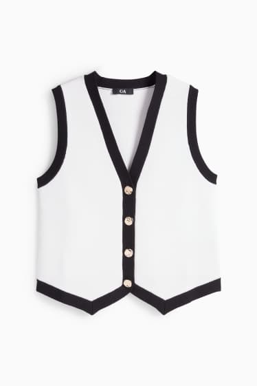 Femmes - Gilet sans manches en maille - blanc
