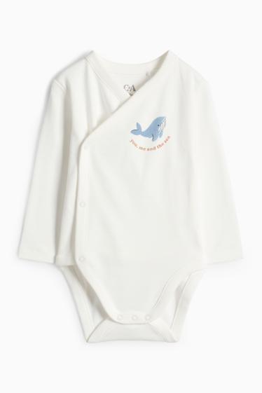 Nadó nena - Balena i veler - conjunt de regal - tres peces - blau fosc / blanc