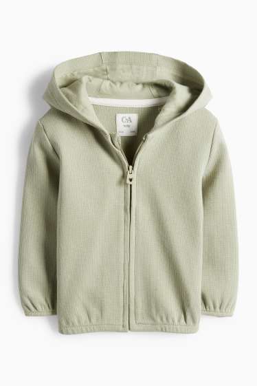 Nadó nena - Dessuadora oberta amb caputxa per a nadó - texturada - verd