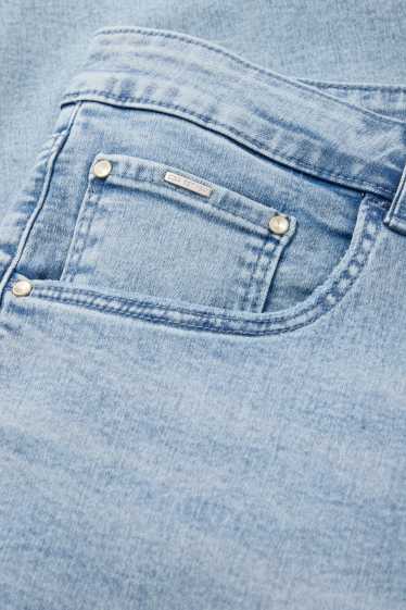 Dámské - Capri džíny - mid waist - slim fit - světle modrá