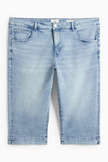 Dámské - Capri džíny - mid waist - slim fit - světle modrá