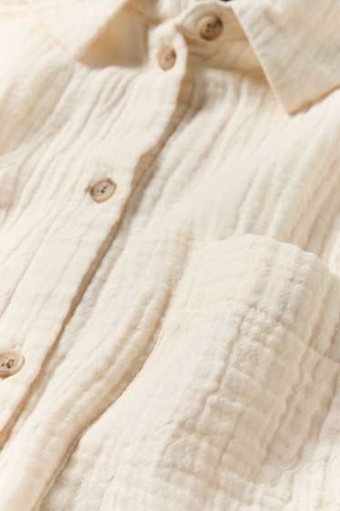 Femei - Bluză din muselină - crem