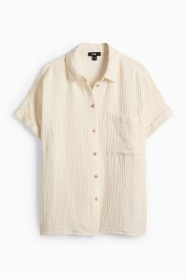 Femei - Bluză din muselină - crem