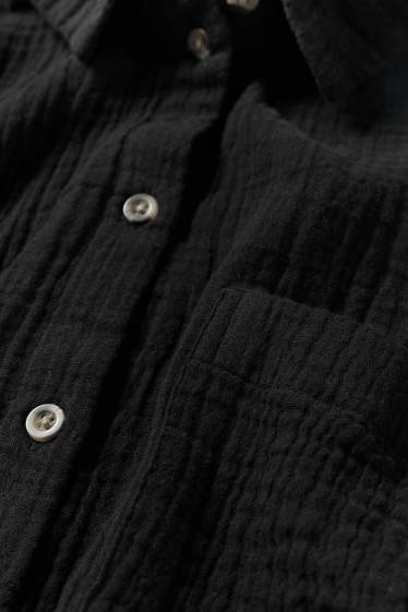 Damen - Musselin-Bluse - schwarz