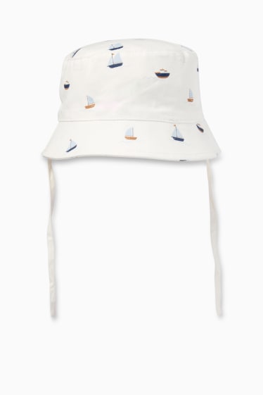 Baby Jungen - Segelboot - Baby-Hut - weiss