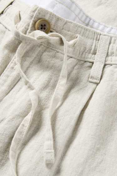 Herren - Shorts - Leinen-Mix - cremeweiss