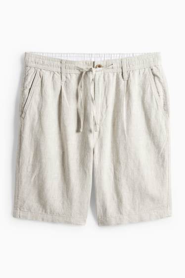 Herren - Shorts - Leinen-Mix - cremeweiss