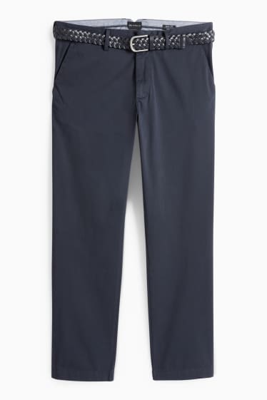 Herren - Chino mit Gürtel - dunkelblau