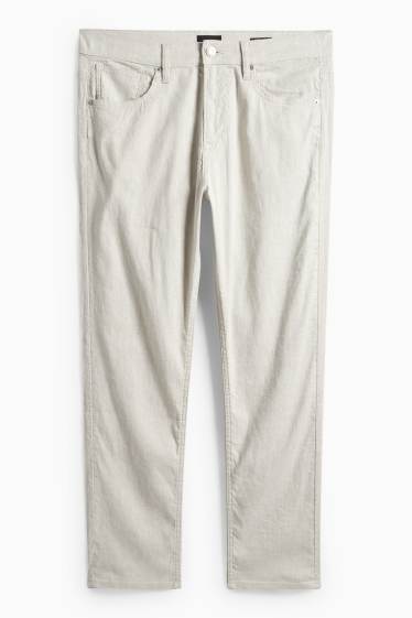 Men - Trousers - regular fit - linen blend - beige
