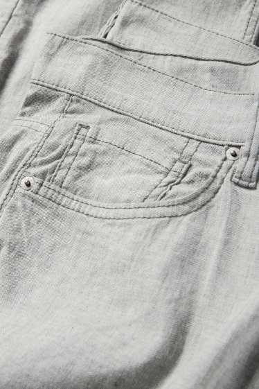 Herren - Hose - Regular Fit - Leinen-Mix - grau