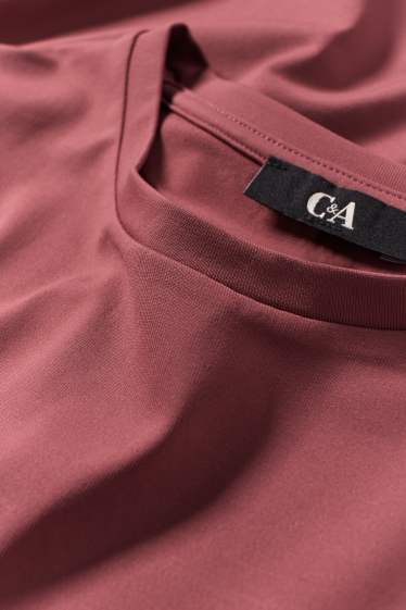 Women - T-shirt - slim fit - dark red