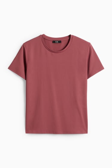 Women - T-shirt - slim fit - dark red