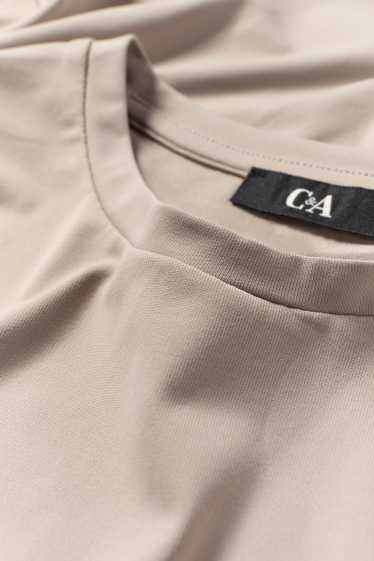 Women - T-shirt - slim fit - taupe