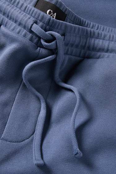 Hommes - Short en molleton - texturé - bleu