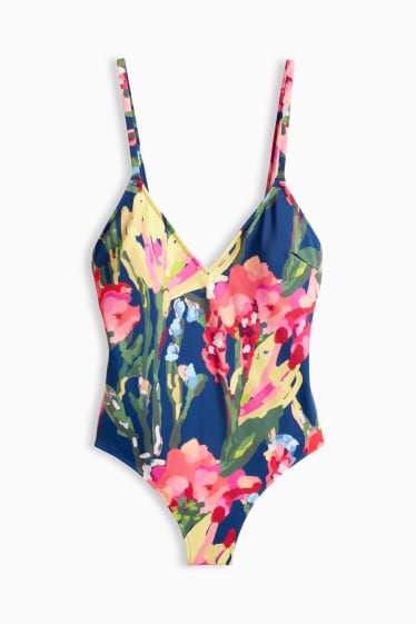 Women - Swimsuit - padded - LYCRA® XTRA LIFE™ - floral - dark blue