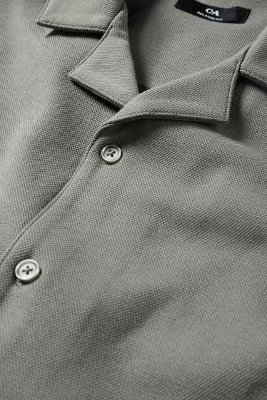 Men - Shirt - regular fit - lapel collar - gray