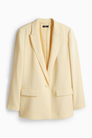 Women - Long blazer - regular fit - light yellow