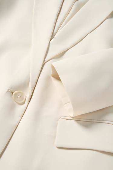 Women - Long blazer - regular fit - cremewhite
