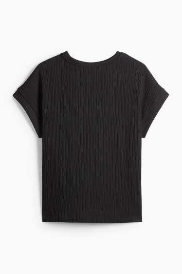 Femei - Tricou - relaxed fit - structurat - negru