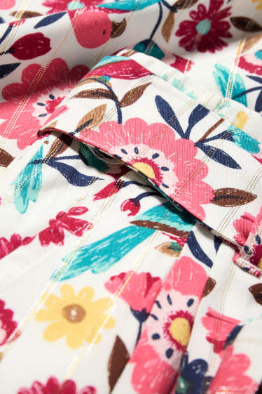 Copii - Fete - Floare - pantaloni de stofă - aspect lucios - multicolor