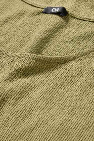 Damen - T-Shirt - strukturiert - grün