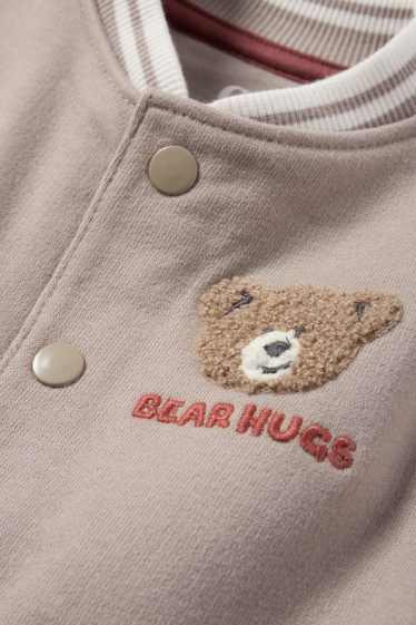 Bébés garçons - Teddy bear - veste campus bébé - beige