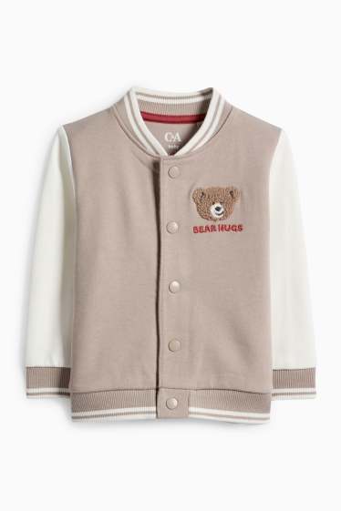 Bébés garçons - Teddy bear - veste campus bébé - beige