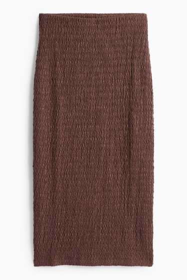 Femmes - Jupe - texturée - marron