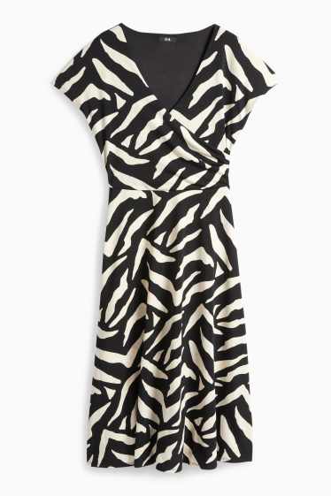 Dámské - Šaty fit & flare - se vzorem - černá/béžová