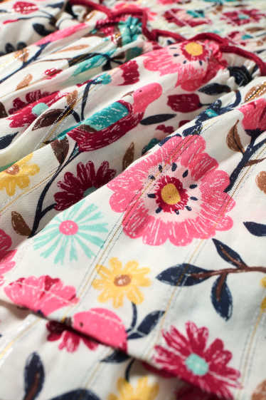 Children Girls - Floral - skirt - shiny - multicoloured