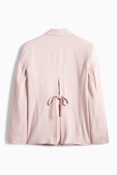 Damen - Blazer mit Leinen-Anteil - Relaxed Fit - rosa