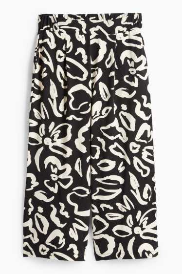 Femmes - Pantalon de jogging - à fleurs - noir / beige