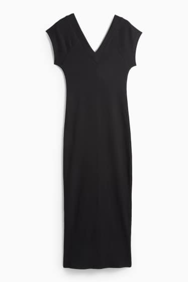 Dames - Bodycon-jurk - geribd - zwart