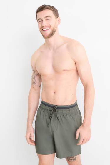 Herren - Badeshorts - 2-in-1-Look - grün
