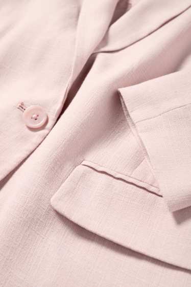 Damen - Blazer mit Leinen-Anteil - Relaxed Fit - rosa
