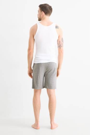 Herren - Multipack 2er - Pyjama-Shorts - grün / grau