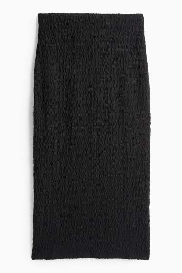Women - Skirt - textured - black