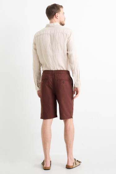 Heren - Short - linnenmix - bruin
