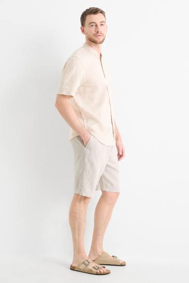 Herren - Shorts - Leinen-Mix - cremeweiss