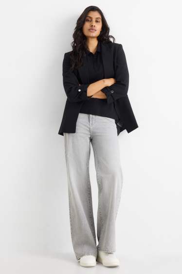 Donna - Jeans a gamba larga - vita alta - jeans grigio chiaro