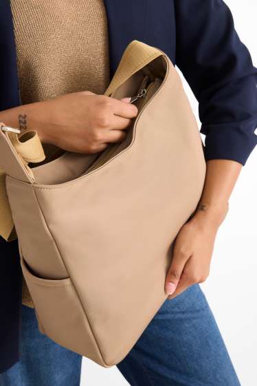 Damen - Schultertasche - beige