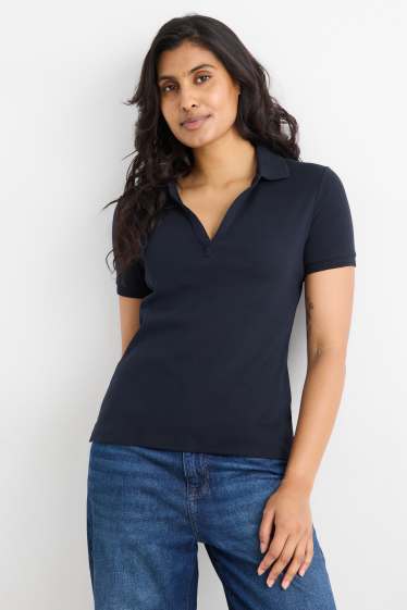 Femmes - Polo - regular fit - bleu foncé