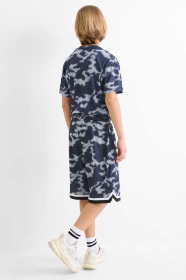 Kinderen: jongens - Sportshort - met patroon - zwart