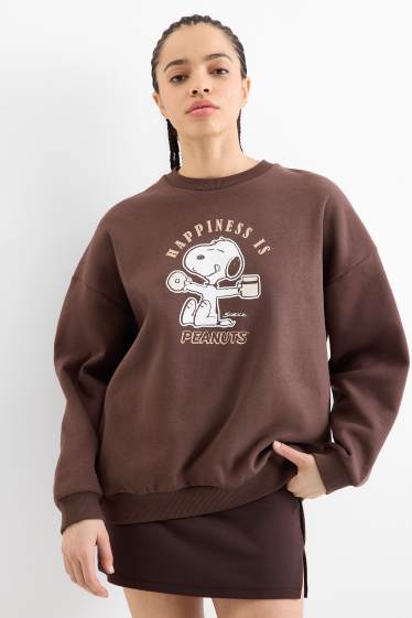 Dámské - Mikina - Peanuts - tmavohnědá