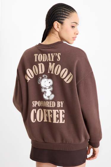 Dámské - Mikina - Peanuts - tmavohnědá